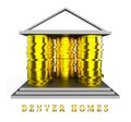 Denver Luxury Homes Coins Illustrates Modern Expensive Property In Colorado - 3d Illustration