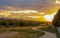 Denver Metro Area Residential Fall Sunset Sky View Royalty Free Stock Photo