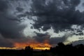 Denver Metro Area Residential Fall Sunset Sky View Royalty Free Stock Photo