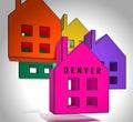 Denver Real Estate Icons Illustrates Colorado Property And Investment Housing - 3d Illustration