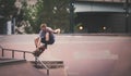Denver Skate Park bmx and skateboarder