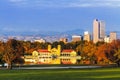 Denver Skyline in Fall from City Park Royalty Free Stock Photo