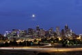 Denver Skyline at Night, Colorado Royalty Free Stock Photo