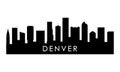 Denver skyline silhouette. Royalty Free Stock Photo