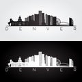 Denver skyline silhouette. Royalty Free Stock Photo