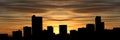 Denver skyline at sunset Royalty Free Stock Photo