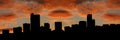 Denver skyline at sunset Royalty Free Stock Photo