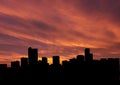 Denver skyline at sunset Royalty Free Stock Photo