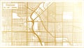 Denver USA City Map in Retro Style in Golden Color. Outline Map