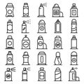 Deodorant icons set, outline style Royalty Free Stock Photo