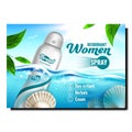 Deodorant Spray For Woman Promo Banner Vector