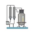 Deodorization, equipment for sunflower oil production vector Illustration on a white background