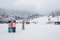 DEOGYUSAN,KOREA - JANUARY 23: Skiers and Tourists in Deogyusan.