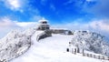 Deogyusan mountains is covered by snow and morning fog in winter,South Korea Royalty Free Stock Photo