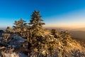 Deogyusan mountains at sunrise in winter, South Korea Royalty Free Stock Photo