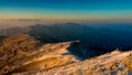 Deogyusan mountains at sunrise in winter, South Korea Royalty Free Stock Photo