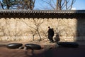 Deoksugung Stone Wall Road near Deoksugung Palace during winter afternoon at Jung-gu , Seoul South Korea : 8 February 2023