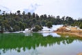 Deoria or Deoriya Tal Lake, Lush Green Forest, Snow, and Sky - Beautiful Himalayan Landscape - Uttarakhand, India