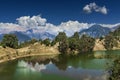 Deoriatal, Uttarakhand, India, Deoria Tal, Devaria or Deoriya lake at Sari village , Garhwal Himalayas, famous for snow capped