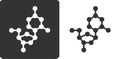 Deoxycytidine dC DNA building block, flat icon style. Oxygen, carbon and nitrogen atoms shown as circles; Hydrogen atoms omitted Royalty Free Stock Photo