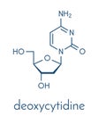 Deoxycytidine dC nucleoside molecule. DNA building block. Skeletal formula. Royalty Free Stock Photo