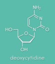 Deoxycytidine dC nucleoside molecule. DNA building block. Skeletal formula. Royalty Free Stock Photo