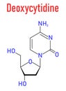 Deoxycytidine or dC nucleoside molecule. DNA building block. Skeletal formula. Royalty Free Stock Photo