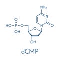 Deoxycytidine monophosphate dCMP nucleotide molecule. DNA building block. Skeletal formula. Royalty Free Stock Photo