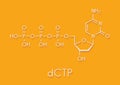 Deoxycytidine triphosphate dCTP nucleotide molecule. DNA building block. Skeletal formula.