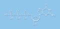 Deoxyguanosine triphosphate dGTP nucleotide molecule. DNA building block. Skeletal formula.