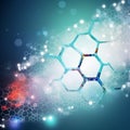 deoxyribonucleic acid, neon colors, futuristic image , nanotechnology, ai generation of dna
