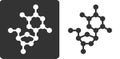 Deoxythymidine (dT) DNA building block, flat icon style. Oxygen, carbon and nitrogen atoms shown as circles; Hydrogen atoms Royalty Free Stock Photo