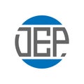DEP Letter Logo Design On White Background. DEP Creative Initials Circle Logo Concept