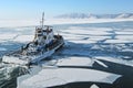 Ship on lake Baikal Royalty Free Stock Photo