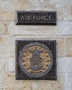 Department of the Air Force engraved granite medallion, Veteran`s Memorial Park. Royalty Free Stock Photo