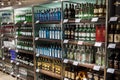 Department of alcohols in Duty Free Shop Royalty Free Stock Photo