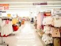 Department of clothing sales in supermarkets, Blurred shopping mall and retails store interior for background.