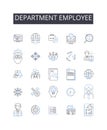 Department employee line icons collection. Team member, Staff worker, Division personnel, Unit staff, Company worker