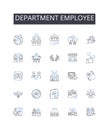 Department employee line icons collection. Team member, Staff worker, Division personnel, Unit staff, Company worker