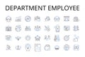 Department employee line icons collection. Team member, Staff worker, Division personnel, Unit staff, Company worker