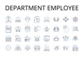 Department employee line icons collection. Team member, Staff worker, Division personnel, Unit staff, Company worker