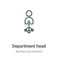 Department head outline vector icon. Thin line black department head icon, flat vector simple element illustration from editable