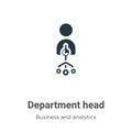 Department head vector icon on white background. Flat vector department head icon symbol sign from modern business and analytics