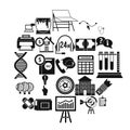 Department icons set, simple style Royalty Free Stock Photo