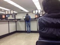 Department of motor vehicles DMV California America people waiting in crowded