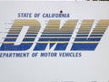 Department of motor vehicles DMV California entrance sign Royalty Free Stock Photo