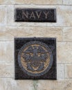 Department of the Navy engraved granite medallion, Veteran`s Memorial Park.