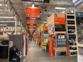 The department signs hanging from the ceiling at Home Depot home improvement store Royalty Free Stock Photo