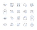 Department teamwork outline icons collection. Teamwork, Department, Collaboration, Cooperation, Groupwork, Syndication