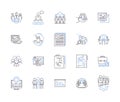 Department teamwork outline icons collection. Teamwork, Department, Collaboration, Cooperation, Groupwork, Syndication